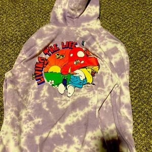 This is a Smurf hoodie tye dye pattern can sell for 65+ retail